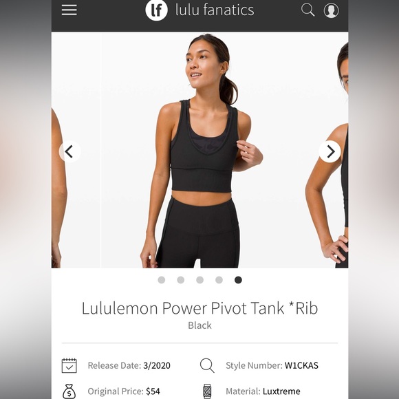 Lululemon Power Pivot Tank *Rib - Picture 3 of 7